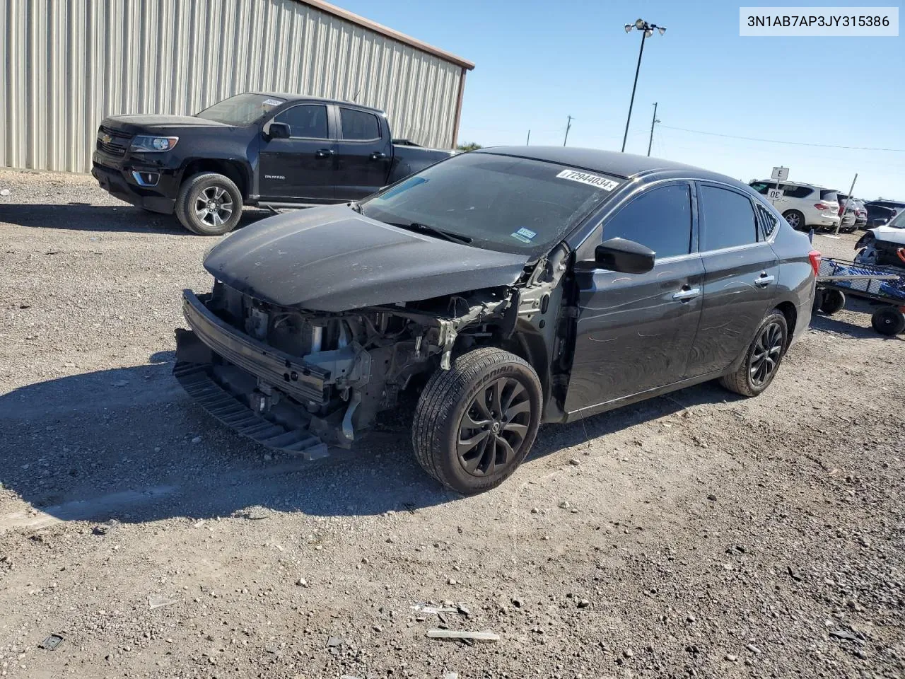 2018 Nissan Sentra S VIN: 3N1AB7AP3JY315386 Lot: 72944034