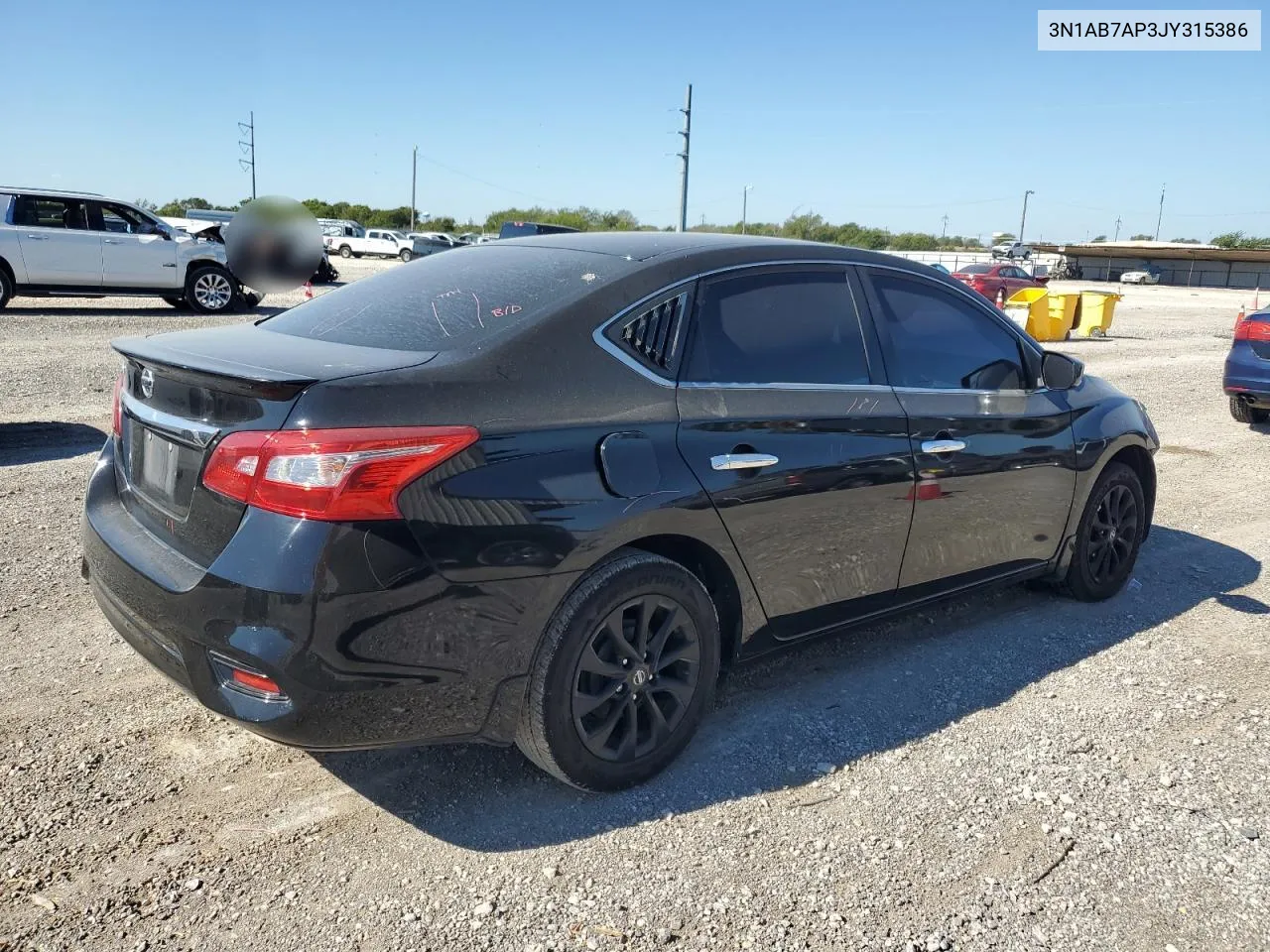 2018 Nissan Sentra S VIN: 3N1AB7AP3JY315386 Lot: 72944034