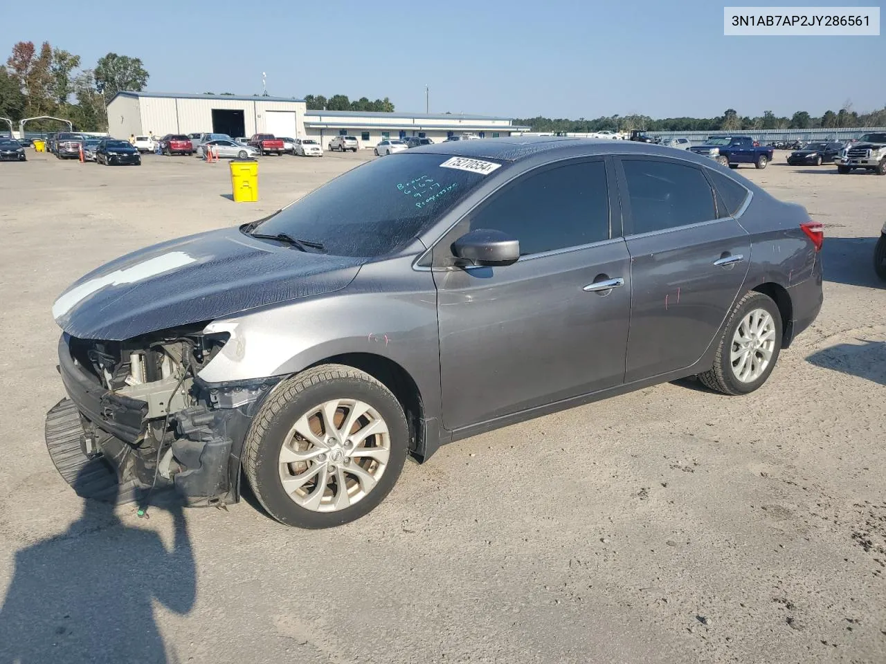 2018 Nissan Sentra S VIN: 3N1AB7AP2JY286561 Lot: 75270554