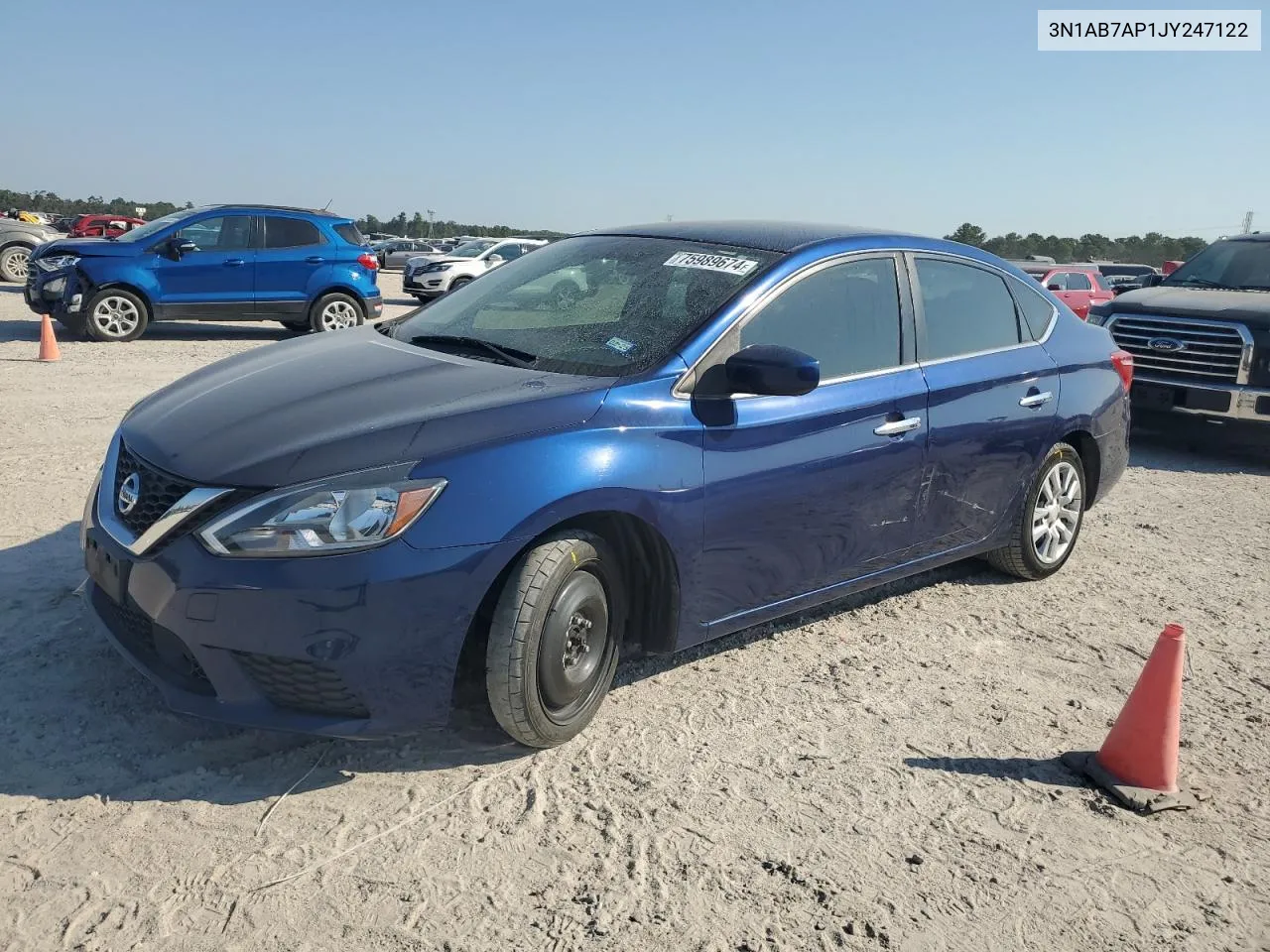 2018 Nissan Sentra S VIN: 3N1AB7AP1JY247122 Lot: 75989674