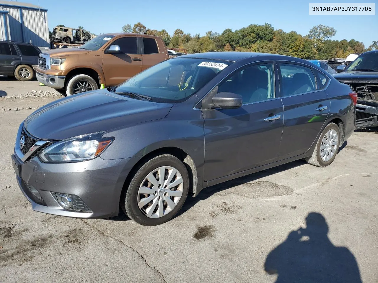 2018 Nissan Sentra S VIN: 3N1AB7AP3JY317705 Lot: 76255414