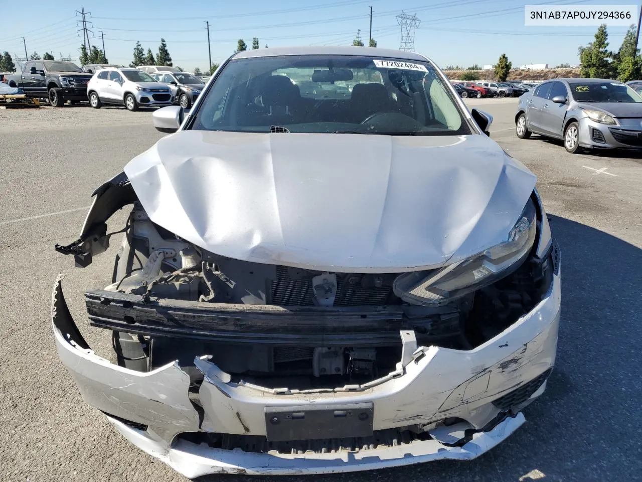 2018 Nissan Sentra S VIN: 3N1AB7AP0JY294366 Lot: 77202484