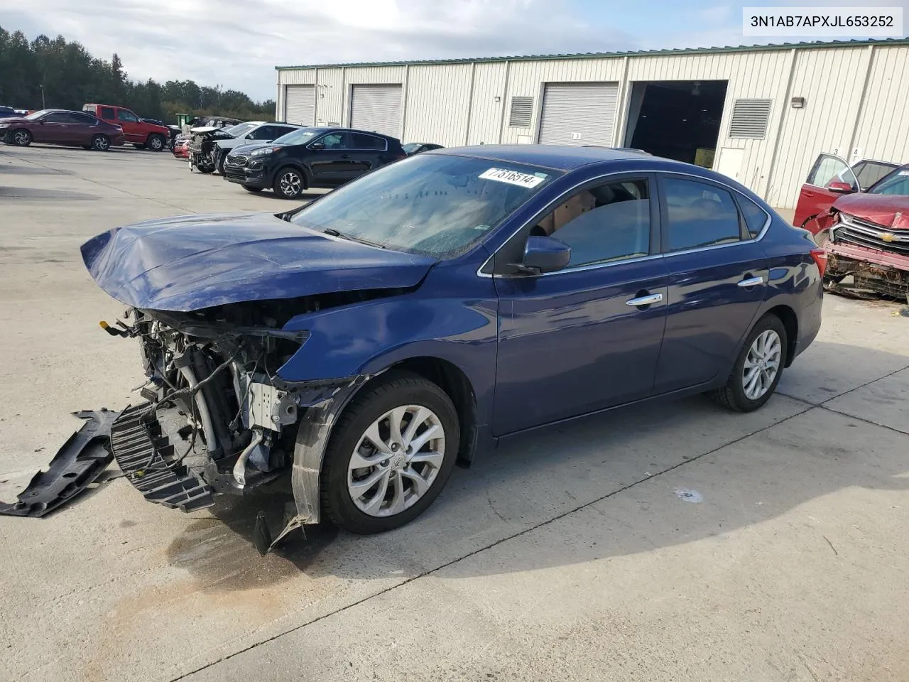 2018 Nissan Sentra S VIN: 3N1AB7APXJL653252 Lot: 77616514