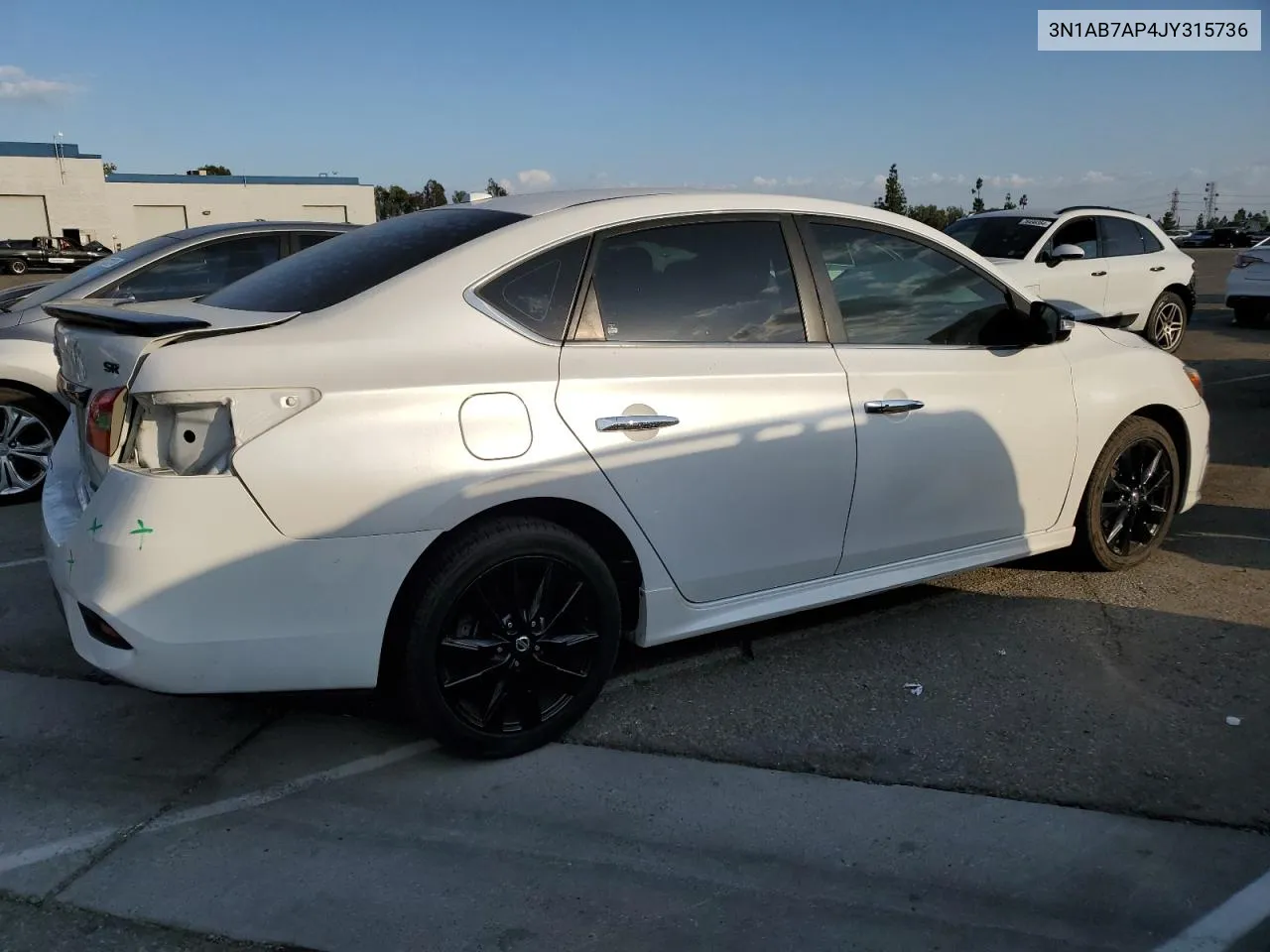 2018 Nissan Sentra S VIN: 3N1AB7AP4JY315736 Lot: 77821354