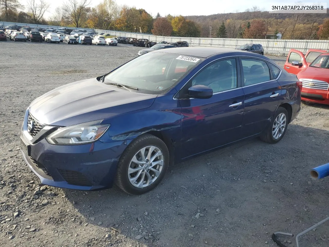 2018 Nissan Sentra S VIN: 3N1AB7AP2JY268318 Lot: 78723264