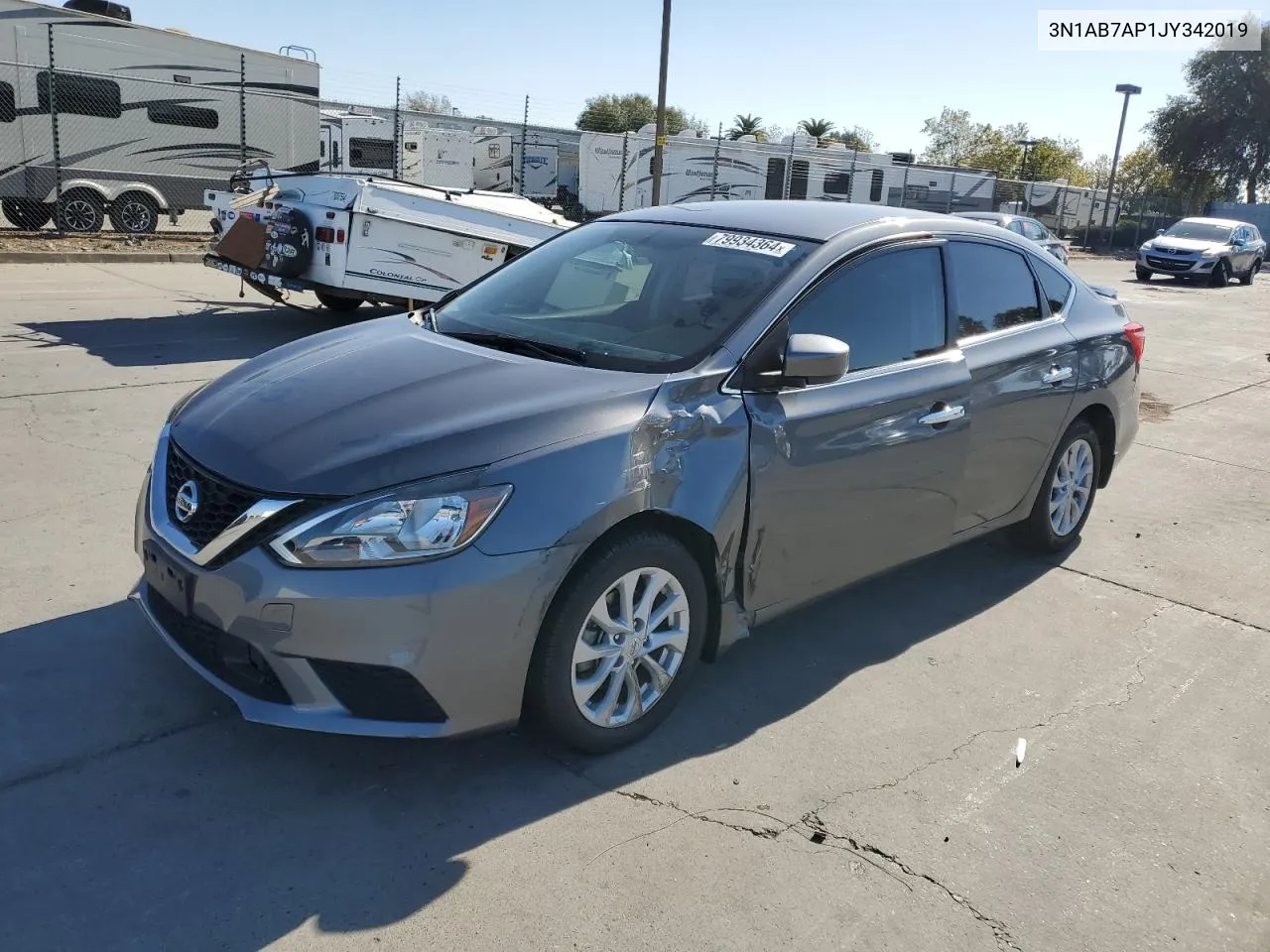 2018 Nissan Sentra S VIN: 3N1AB7AP1JY342019 Lot: 79934364