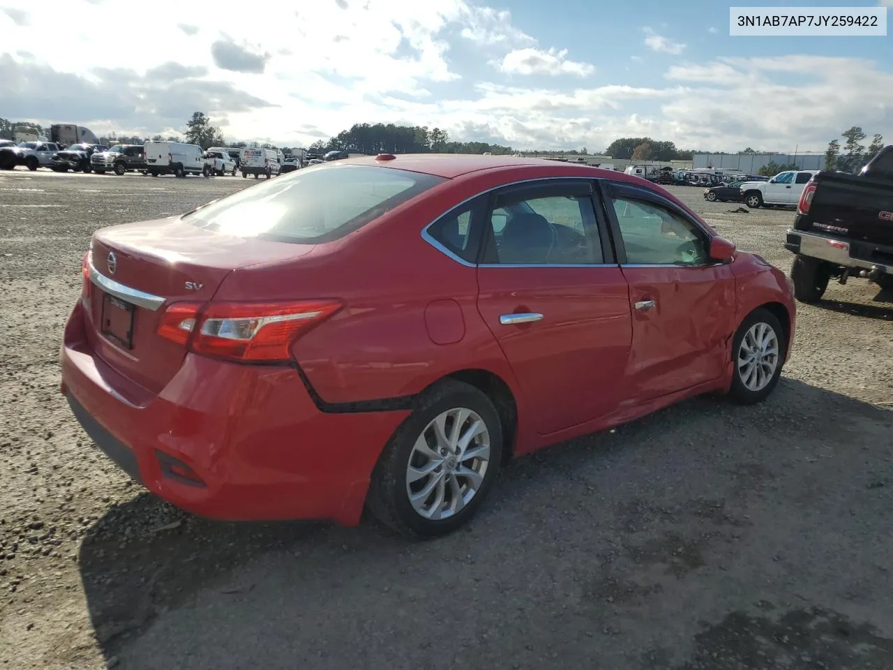 2018 Nissan Sentra S VIN: 3N1AB7AP7JY259422 Lot: 80292384