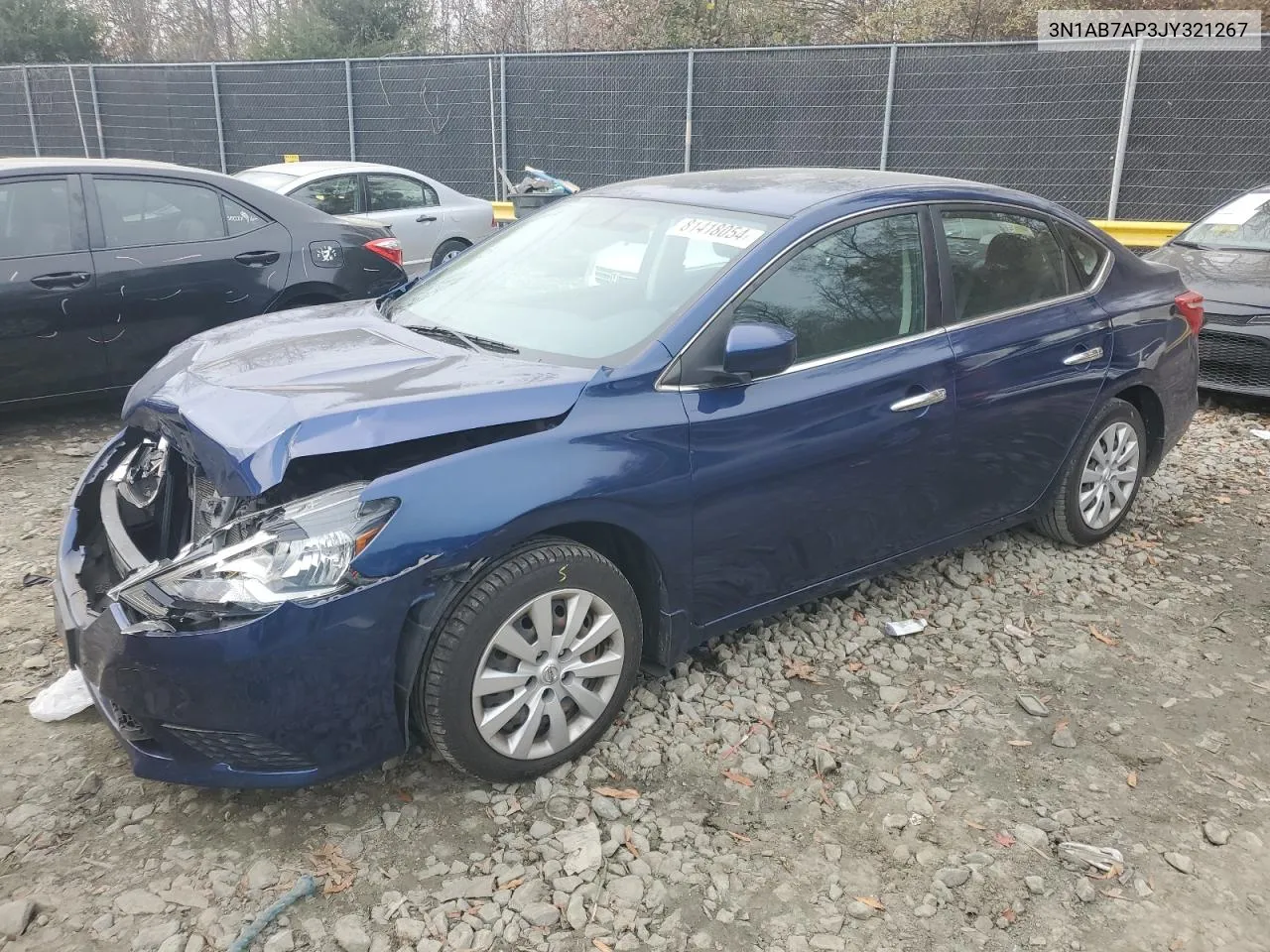 2018 Nissan Sentra S VIN: 3N1AB7AP3JY321267 Lot: 81418054