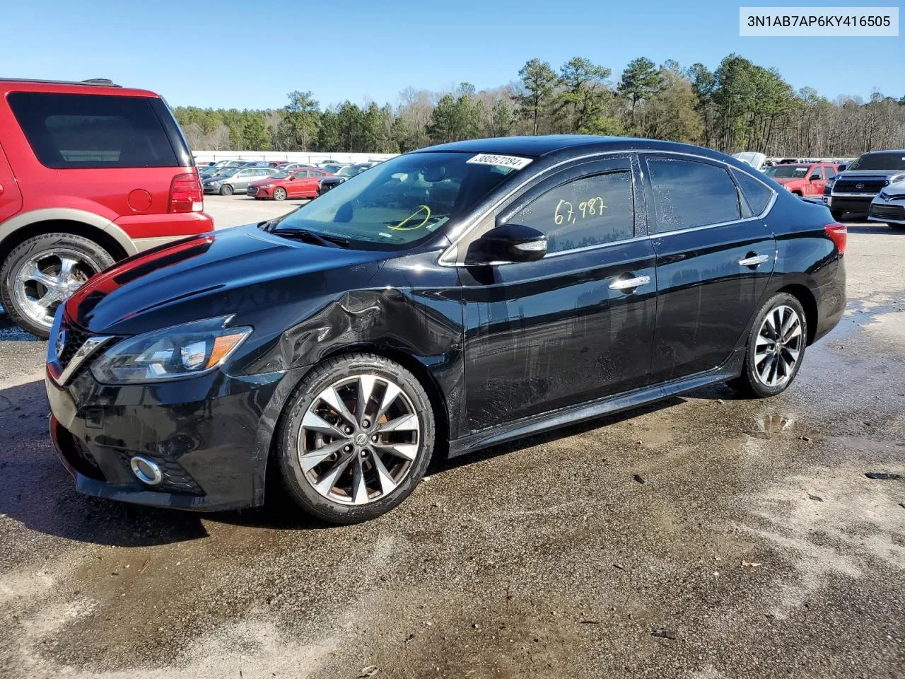 2019 Nissan Sentra S VIN: 3N1AB7AP6KY416505 Lot: 38057284