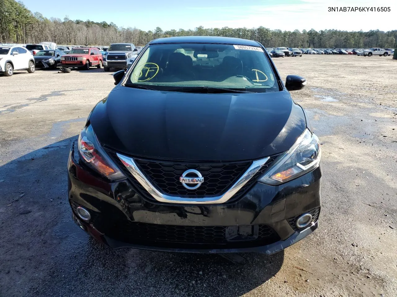 2019 Nissan Sentra S VIN: 3N1AB7AP6KY416505 Lot: 38057284