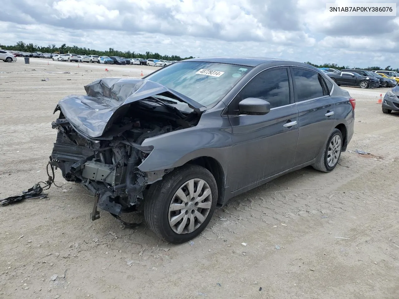 2019 Nissan Sentra S VIN: 3N1AB7AP0KY386076 Lot: 48729314