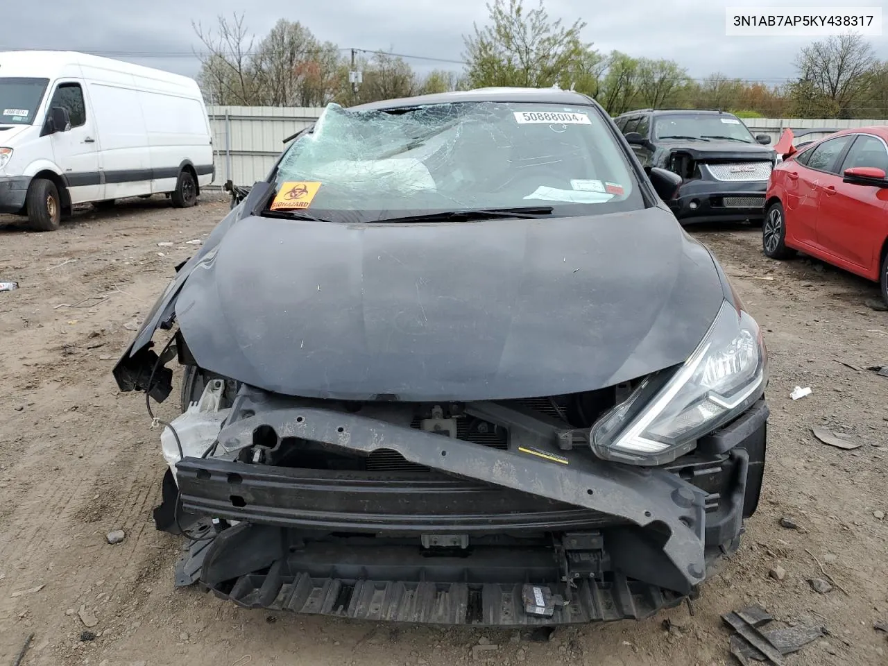 2019 Nissan Sentra S VIN: 3N1AB7AP5KY438317 Lot: 50888004