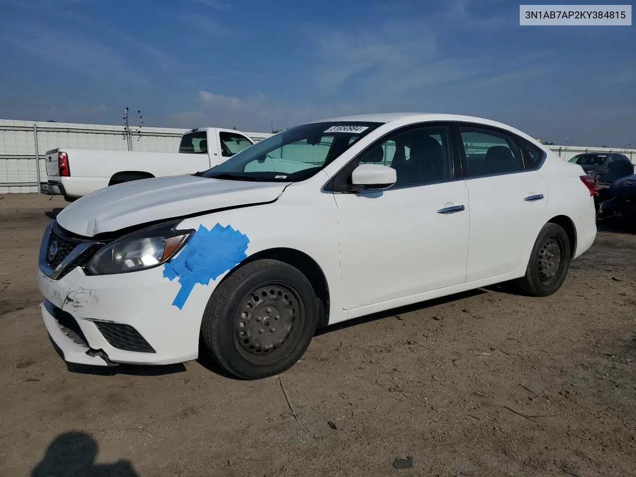 2019 Nissan Sentra S VIN: 3N1AB7AP2KY384815 Lot: 51650984