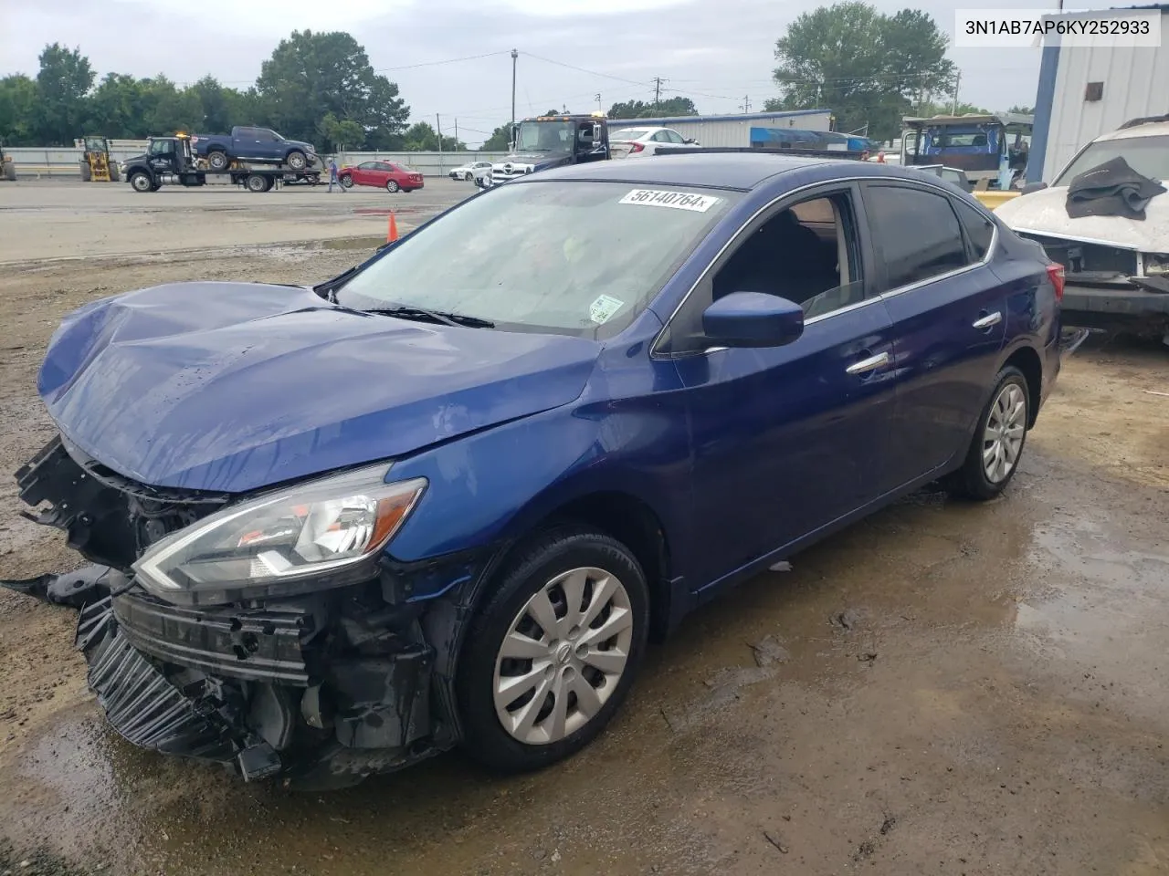 3N1AB7AP6KY252933 2019 Nissan Sentra S