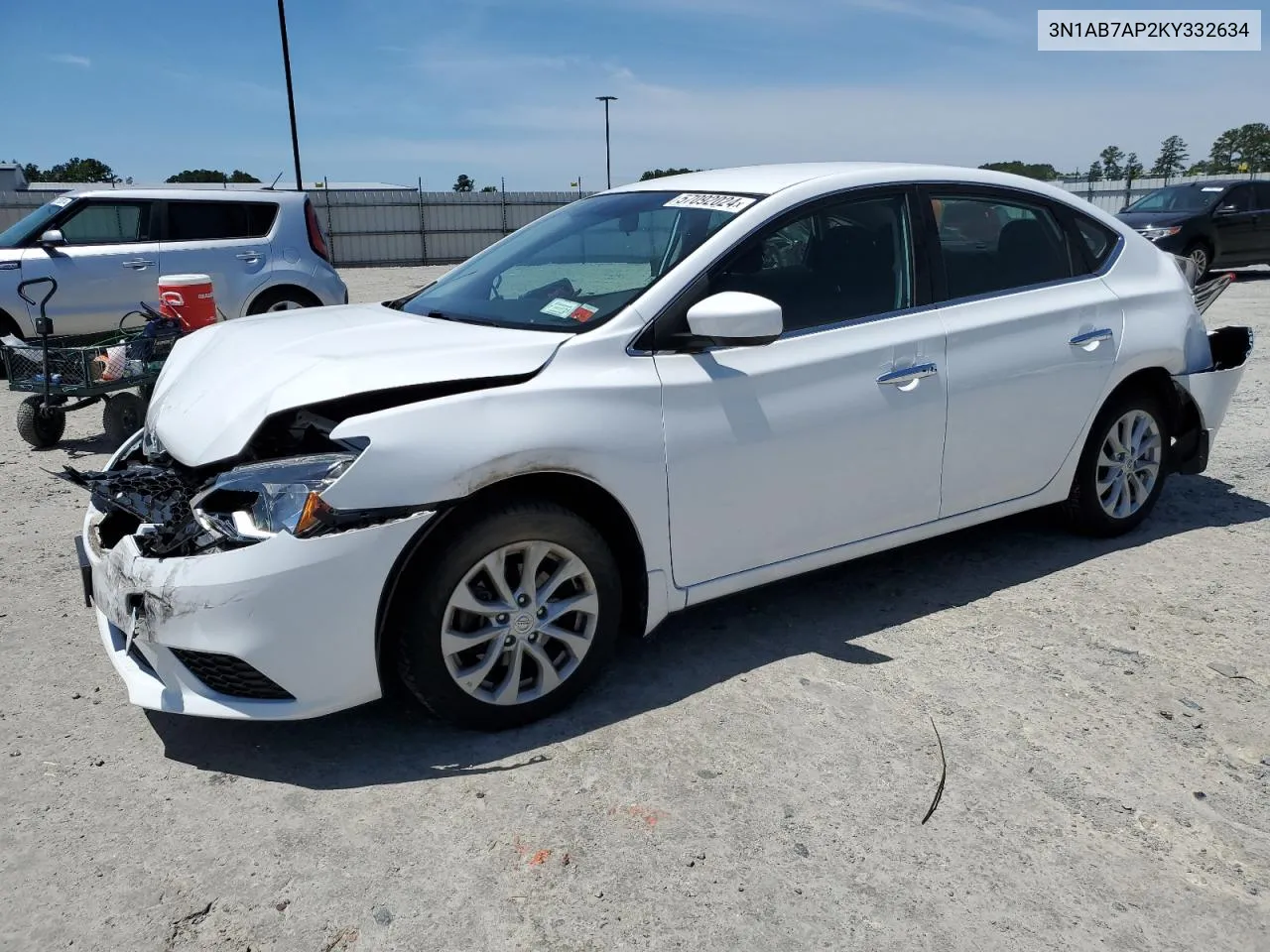 2019 Nissan Sentra S VIN: 3N1AB7AP2KY332634 Lot: 57092024