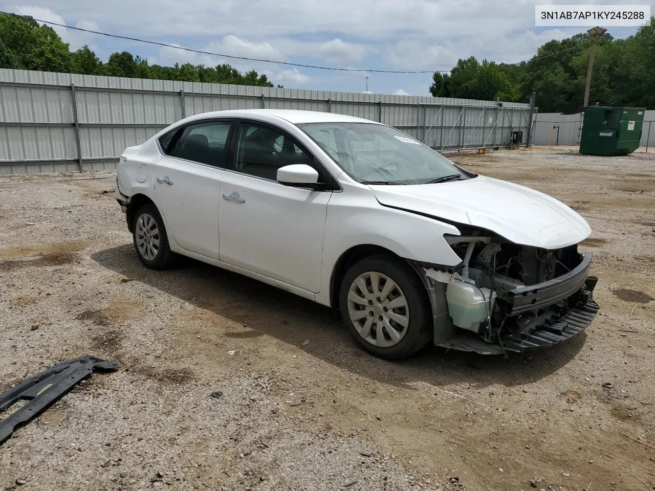 2019 Nissan Sentra S VIN: 3N1AB7AP1KY245288 Lot: 57621124