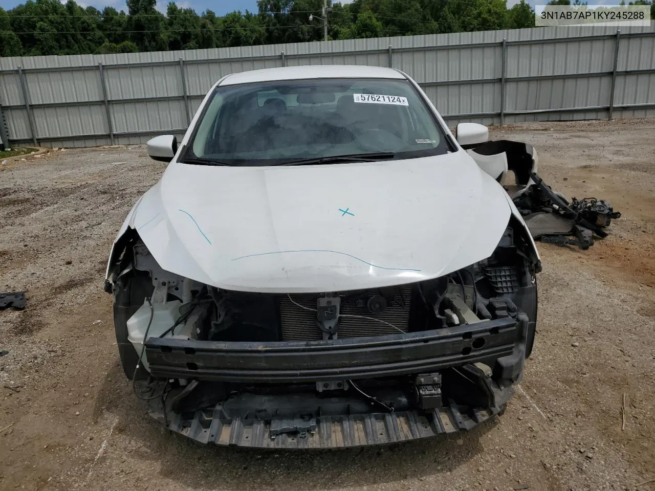 2019 Nissan Sentra S VIN: 3N1AB7AP1KY245288 Lot: 57621124