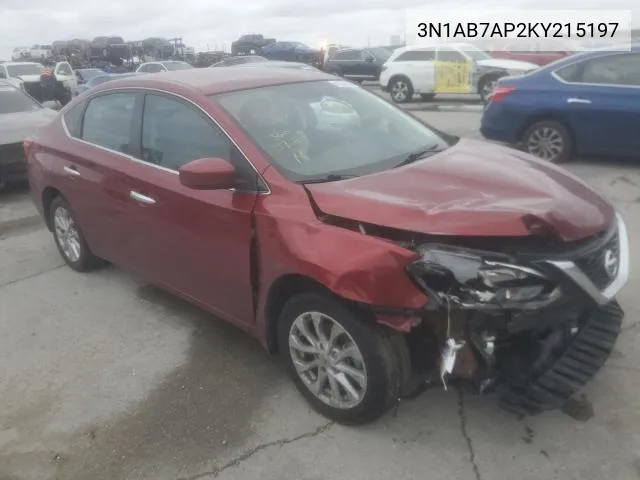 2019 Nissan Sentra S VIN: 3N1AB7AP2KY215197 Lot: 58961394