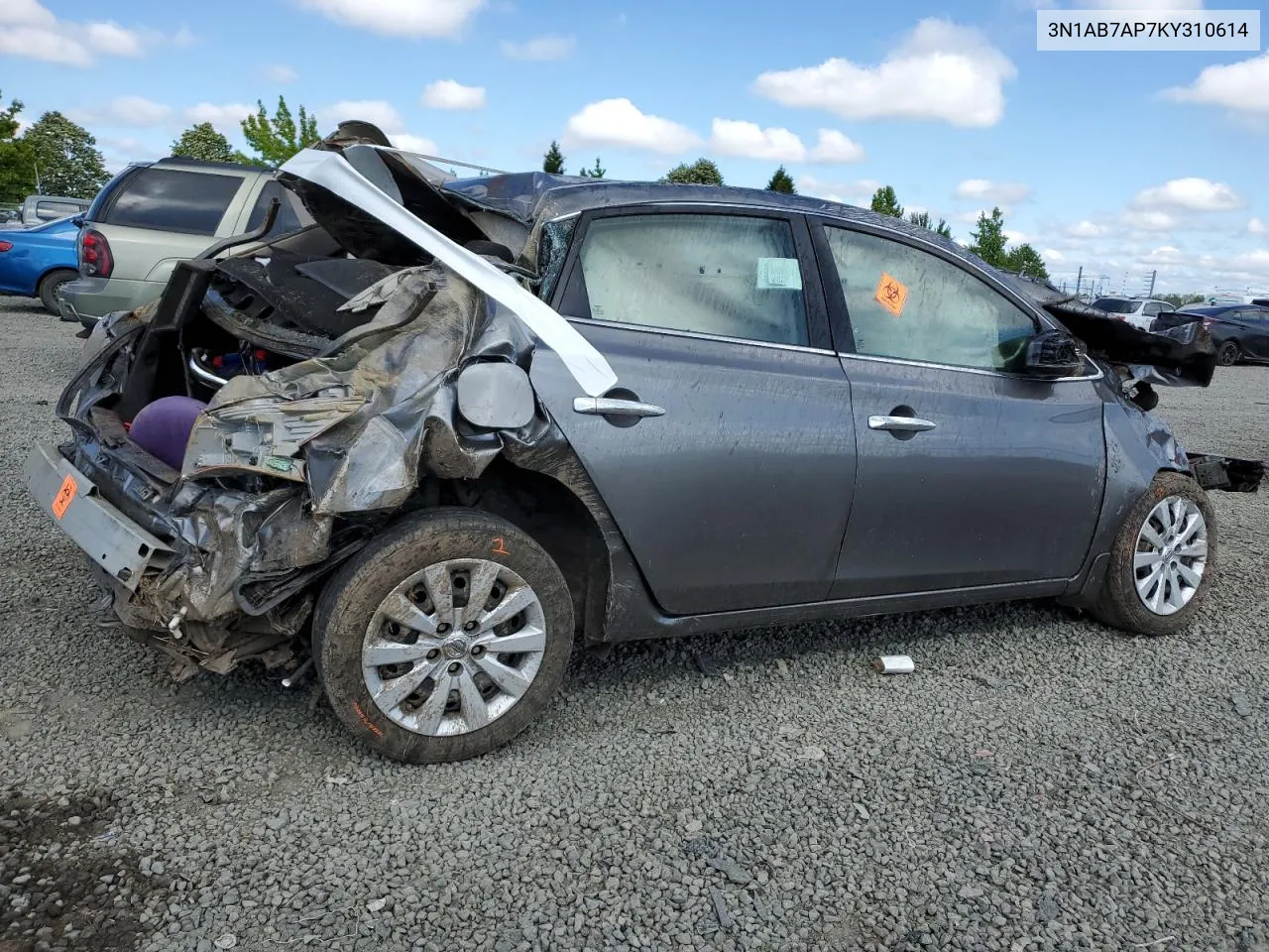 3N1AB7AP7KY310614 2019 Nissan Sentra S