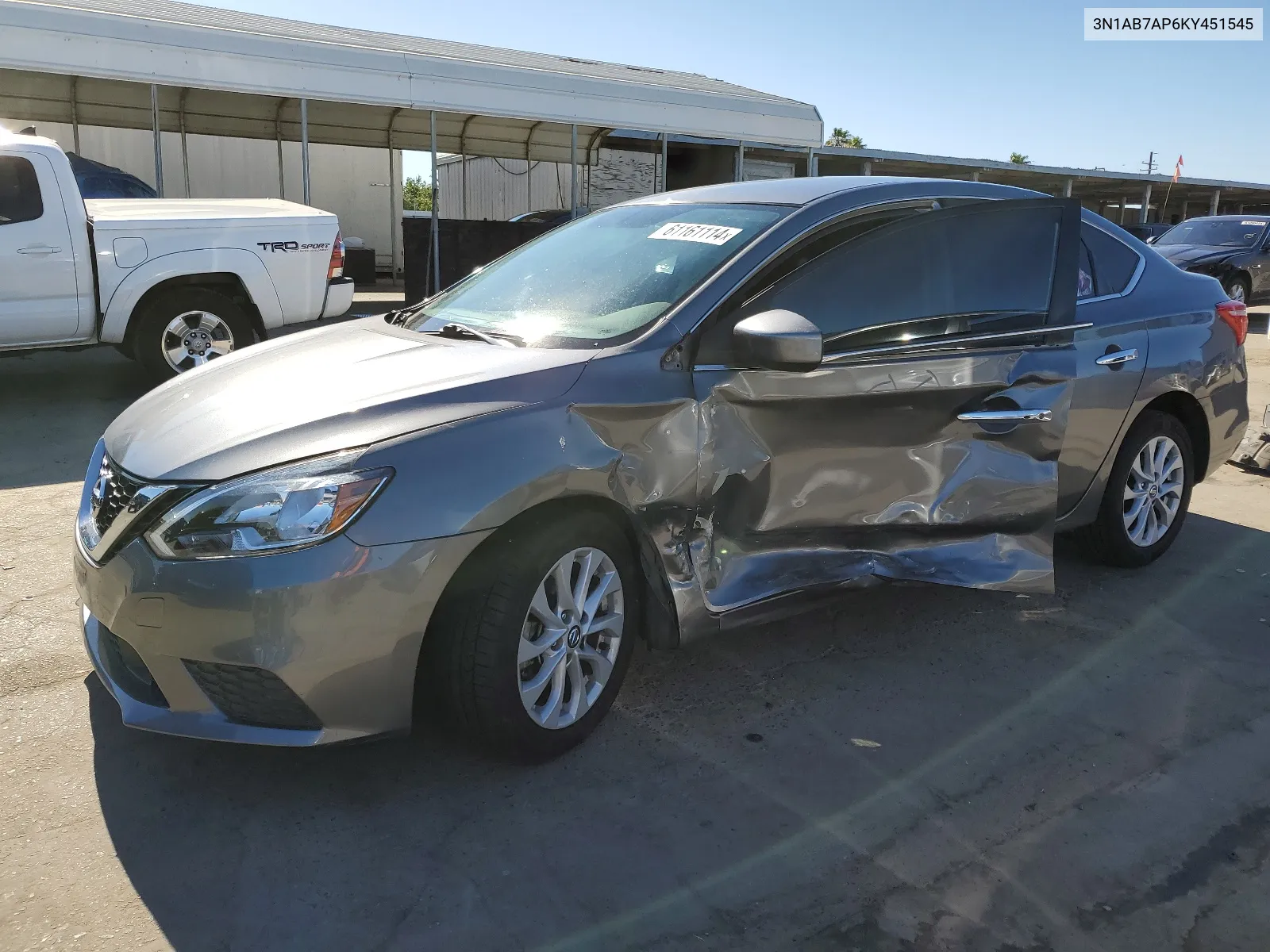 2019 Nissan Sentra S VIN: 3N1AB7AP6KY451545 Lot: 61161114