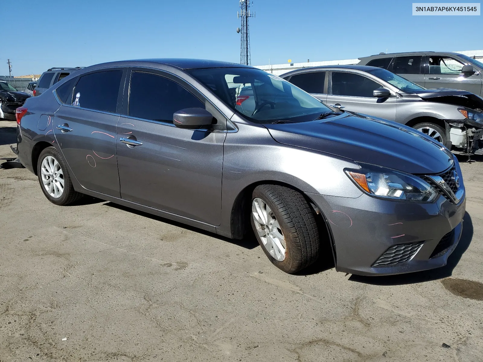 2019 Nissan Sentra S VIN: 3N1AB7AP6KY451545 Lot: 61161114