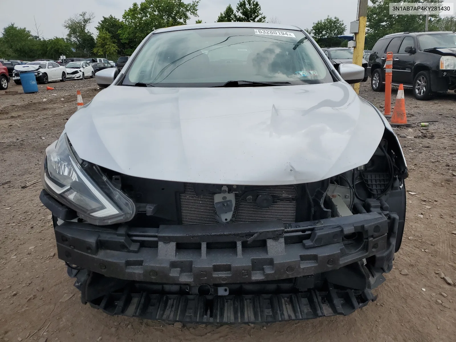 2019 Nissan Sentra S VIN: 3N1AB7AP4KY281430 Lot: 63280194