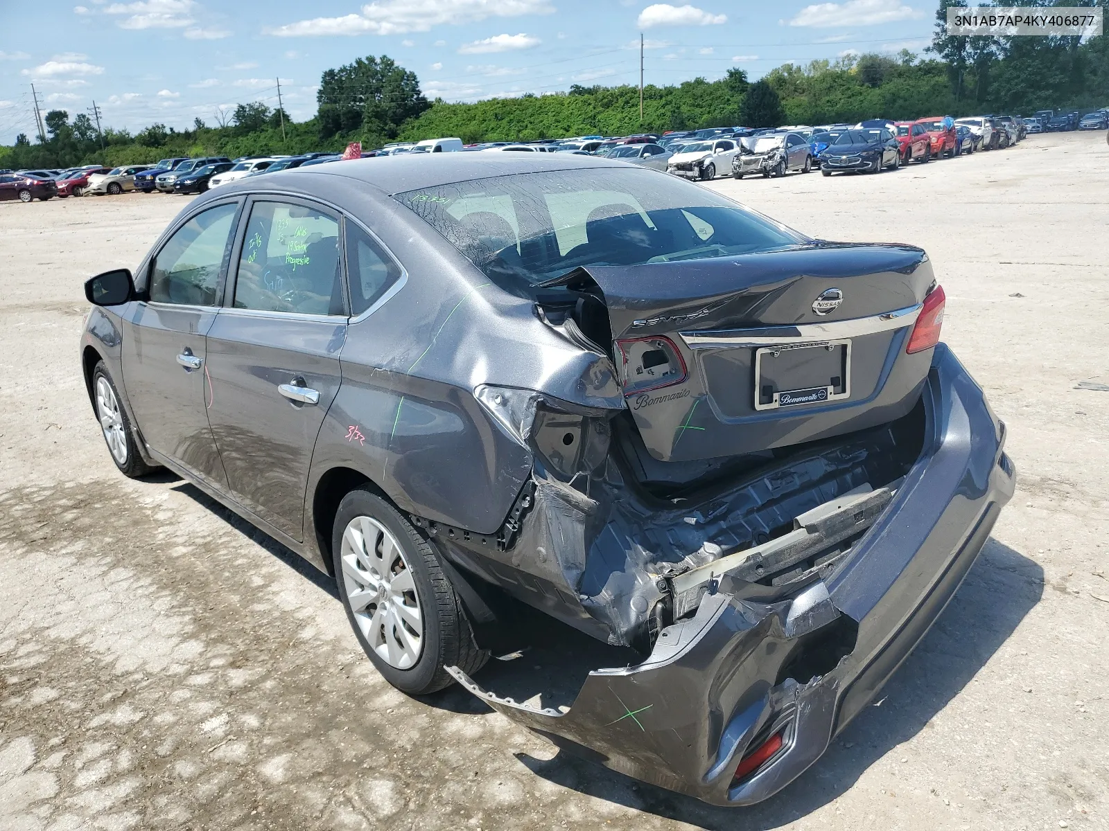 2019 Nissan Sentra S VIN: 3N1AB7AP4KY406877 Lot: 64017354