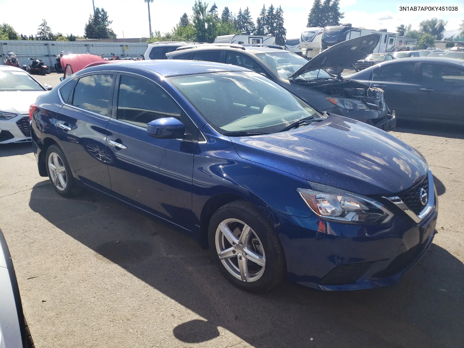 2019 Nissan Sentra S VIN: 3N1AB7AP0KY451038 Lot: 65241544