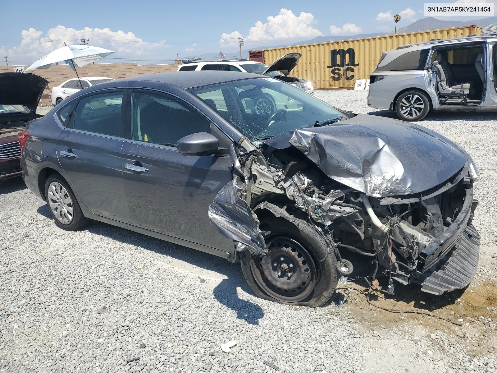 2019 Nissan Sentra S VIN: 3N1AB7AP5KY241454 Lot: 65246684