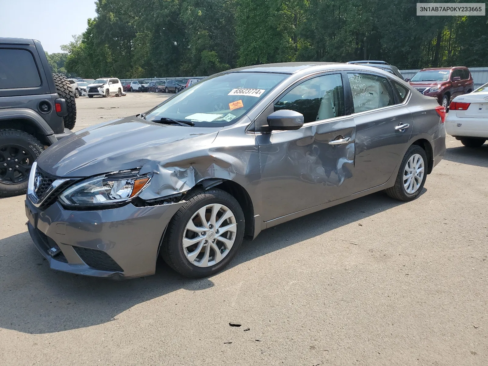 2019 Nissan Sentra S VIN: 3N1AB7AP0KY233665 Lot: 65623774