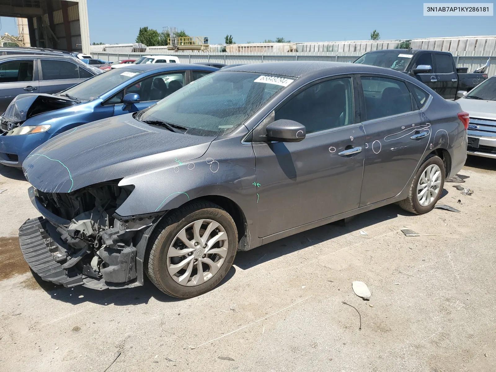 2019 Nissan Sentra S VIN: 3N1AB7AP1KY286181 Lot: 65849294