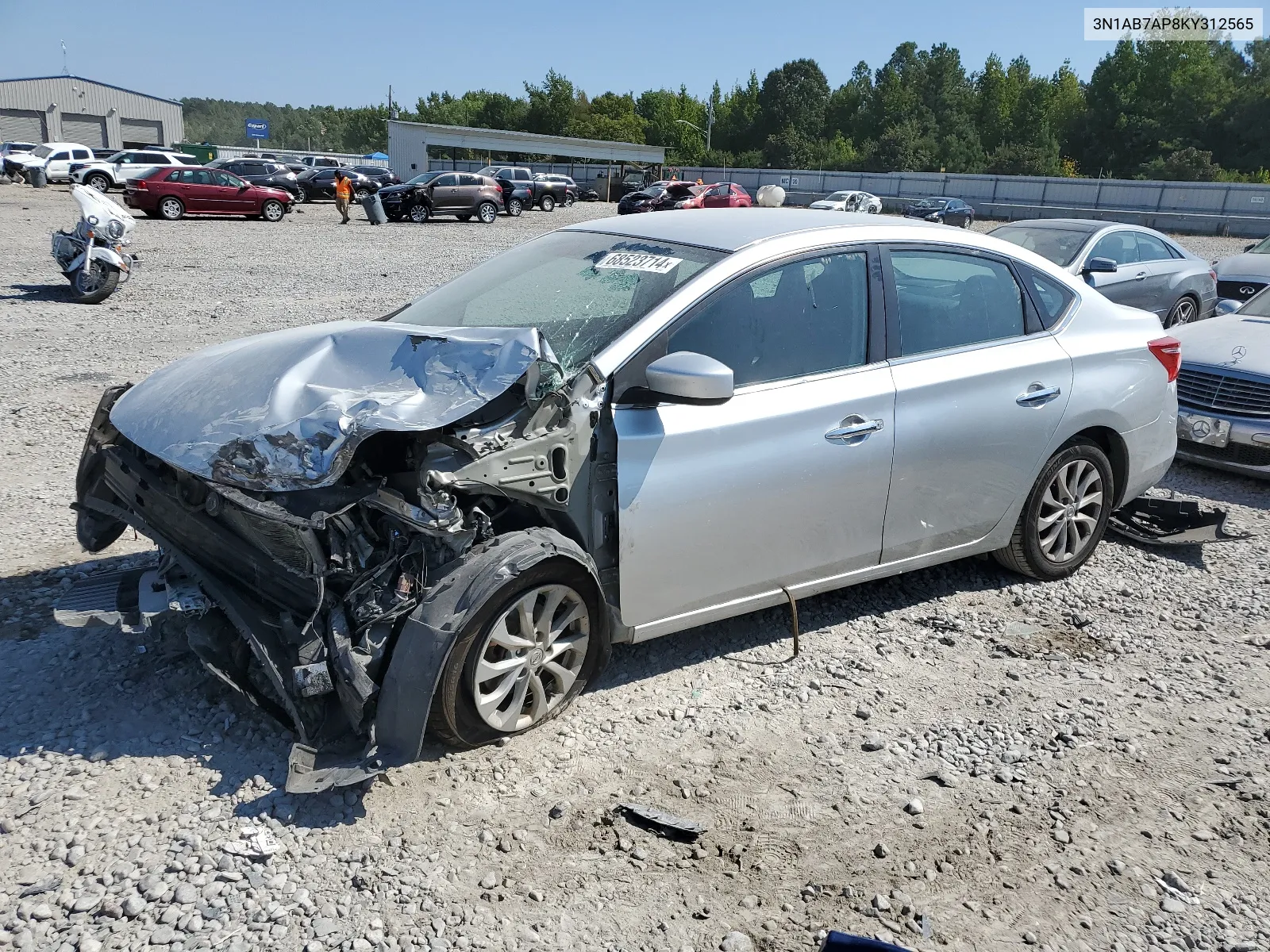 2019 Nissan Sentra S VIN: 3N1AB7AP8KY312565 Lot: 68523714