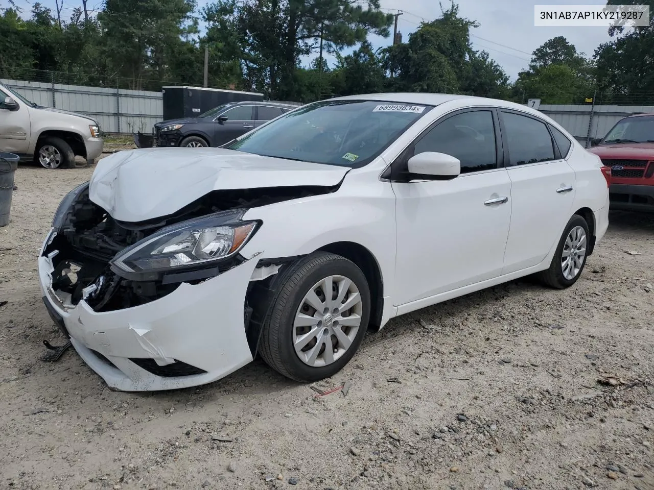 2019 Nissan Sentra S VIN: 3N1AB7AP1KY219287 Lot: 68993634