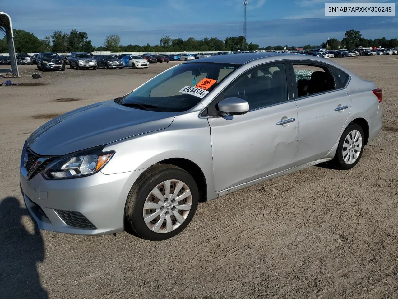 2019 Nissan Sentra S VIN: 3N1AB7APXKY306248 Lot: 69204574