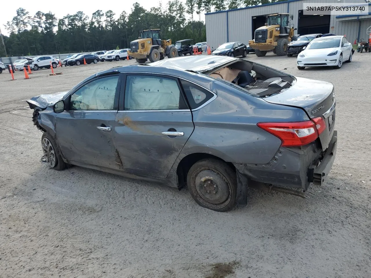 2019 Nissan Sentra S VIN: 3N1AB7AP5KY313740 Lot: 69287284