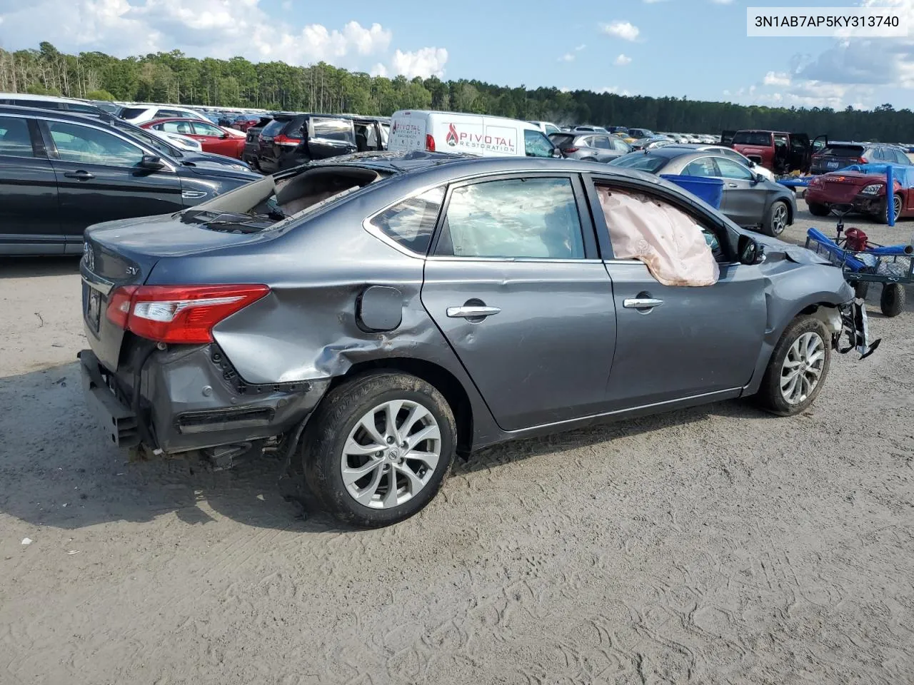 2019 Nissan Sentra S VIN: 3N1AB7AP5KY313740 Lot: 69287284