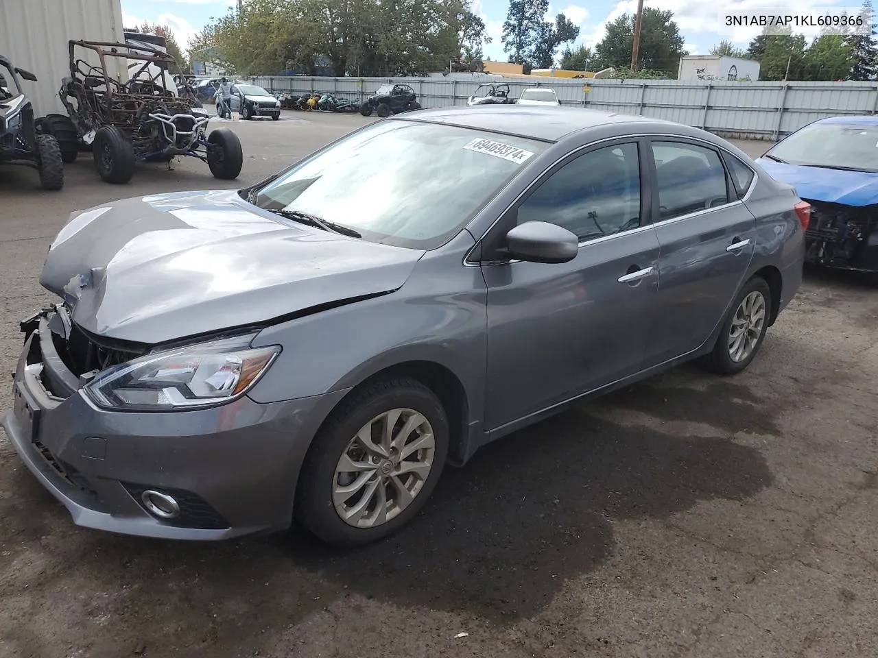 2019 Nissan Sentra S VIN: 3N1AB7AP1KL609366 Lot: 69469374