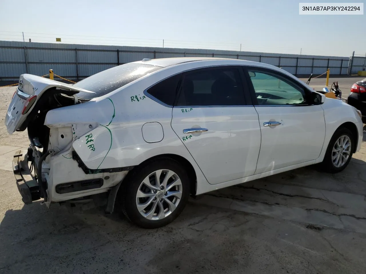 2019 Nissan Sentra S VIN: 3N1AB7AP3KY242294 Lot: 69535254