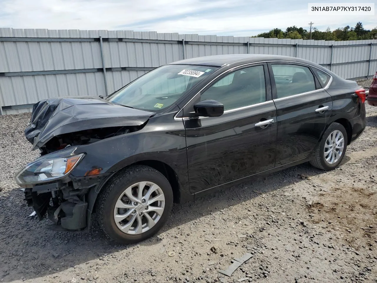 2019 Nissan Sentra S VIN: 3N1AB7AP7KY317420 Lot: 70235894