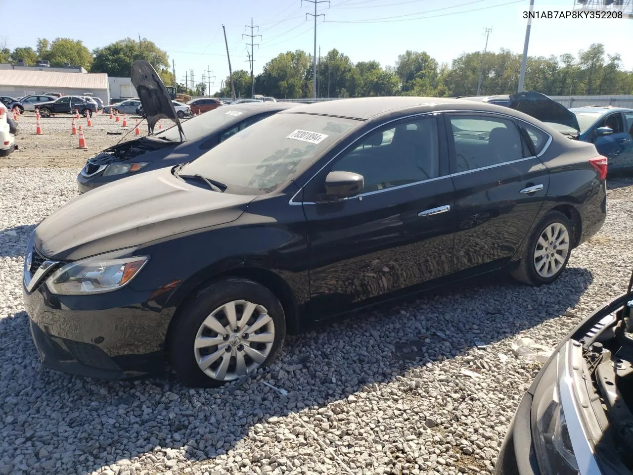 2019 Nissan Sentra S VIN: 3N1AB7AP8KY352208 Lot: 70301894