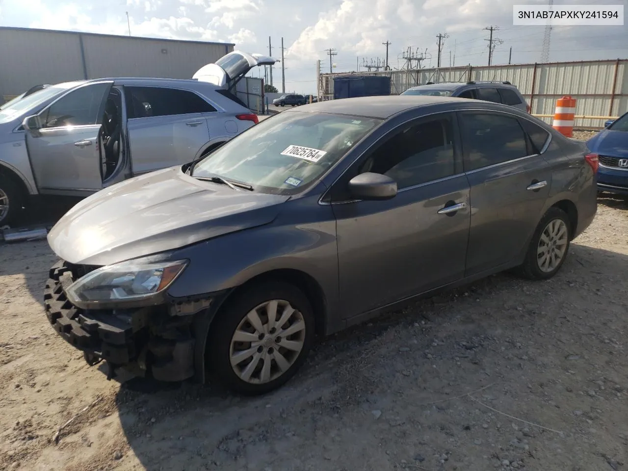 2019 Nissan Sentra S VIN: 3N1AB7APXKY241594 Lot: 70625764