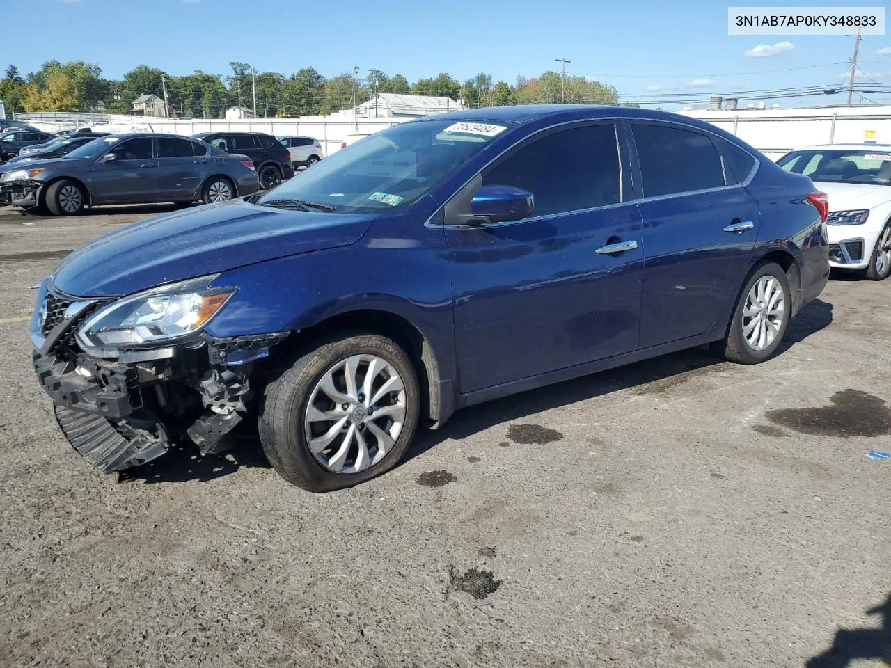 2019 Nissan Sentra S VIN: 3N1AB7AP0KY348833 Lot: 70629484