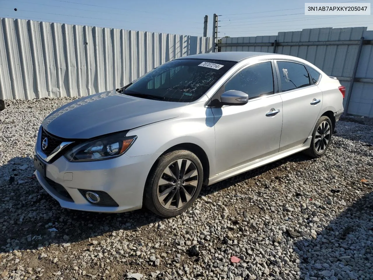 2019 Nissan Sentra S VIN: 3N1AB7APXKY205047 Lot: 70707214