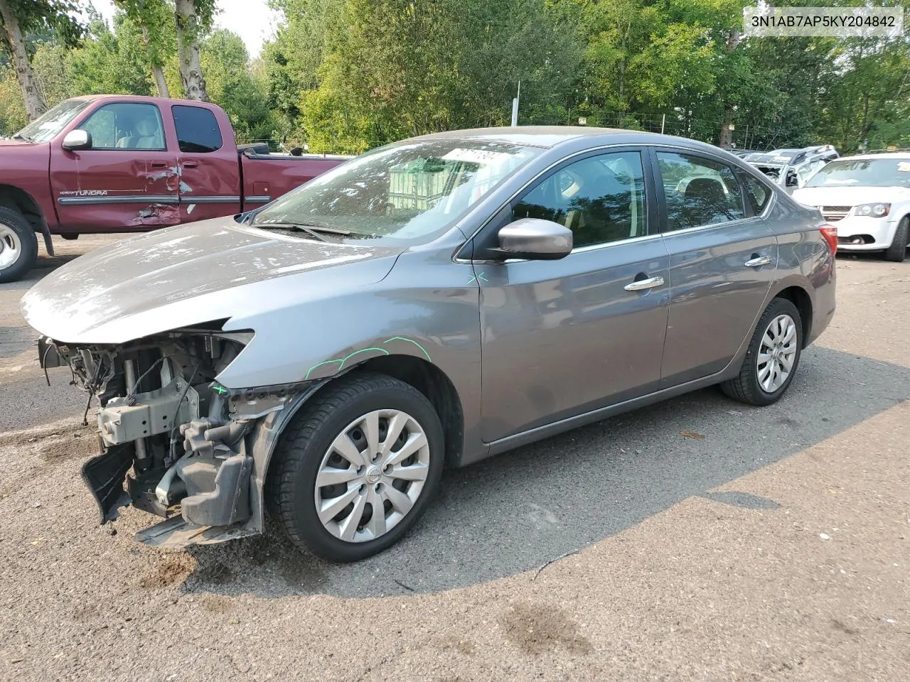 2019 Nissan Sentra S VIN: 3N1AB7AP5KY204842 Lot: 70711304