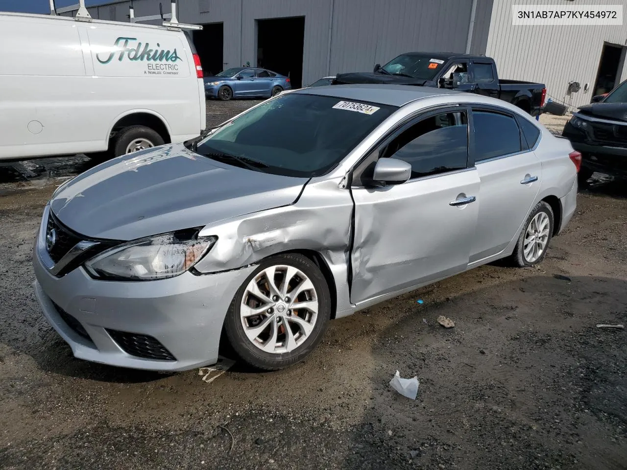 2019 Nissan Sentra S VIN: 3N1AB7AP7KY454972 Lot: 70753624