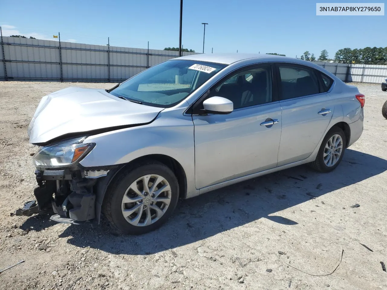 2019 Nissan Sentra S VIN: 3N1AB7AP8KY279650 Lot: 70760824