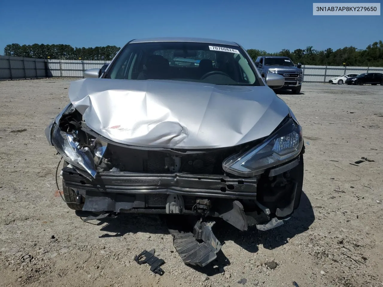 2019 Nissan Sentra S VIN: 3N1AB7AP8KY279650 Lot: 70760824