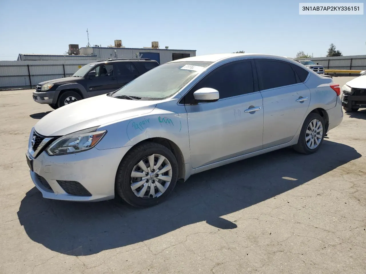 2019 Nissan Sentra S VIN: 3N1AB7AP2KY336151 Lot: 71110274