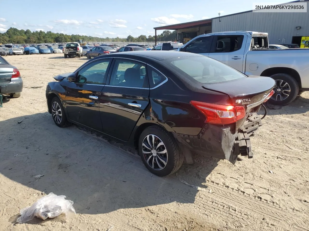 2019 Nissan Sentra S VIN: 3N1AB7AP6KY298536 Lot: 71130294