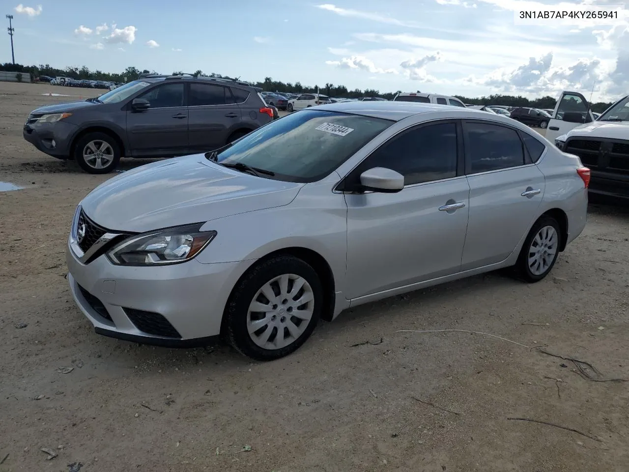 2019 Nissan Sentra S VIN: 3N1AB7AP4KY265941 Lot: 71210344